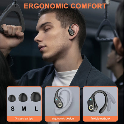 Wireless Bluetooth Headset HD Sound Quality Stereo Headphones Light Mini Earphone TWS High Quality LED Display Sport Earplugs