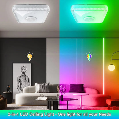 30W 4000LM LED Ceiling Light with Remote Control and App,with Bluetooth Speaker RGB Ceiling Light LED Colour Changing Adjustable