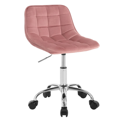 WOLTU Swivel Velvet Office Chair Dressing Stool with Backrest Height Adjustable Padded Seat Make-up Work Chair