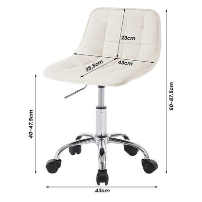 WOLTU Swivel Velvet Office Chair Dressing Stool with Backrest Height Adjustable Padded Seat Make-up Work Chair