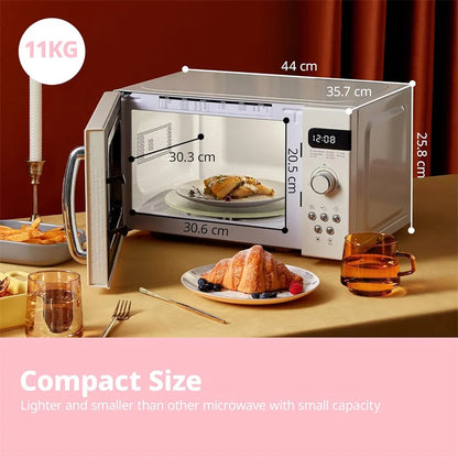 Comfee Microwave in Retro Style / Retro Microwave Oven with 8 Auto Menus, 5 Cooking Power Levels, Express Cooking Button, 20 L