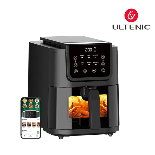 Ultenic AFW01 Air Fryer with ViewCook Window 5L/5.3QT Energy Efficient 6 Preset Cooking Menu Black