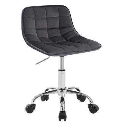 WOLTU Swivel Velvet Office Chair Dressing Stool with Backrest Height Adjustable Padded Seat Make-up Work Chair