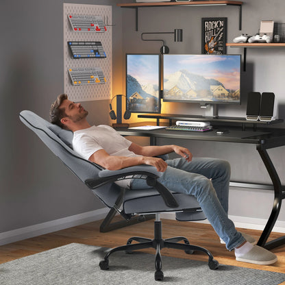 Swivel Gamer Chair Gaming Chair Ergonomic Office Computer Chair with Lumbar Cushion Pillow Footrest