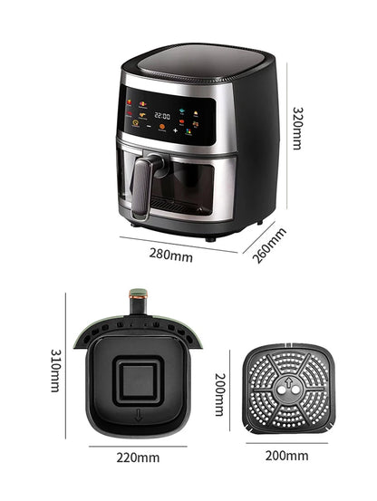 DAVAITEC oil free air fryer 5.5L 1700W with 360 air circulation technology