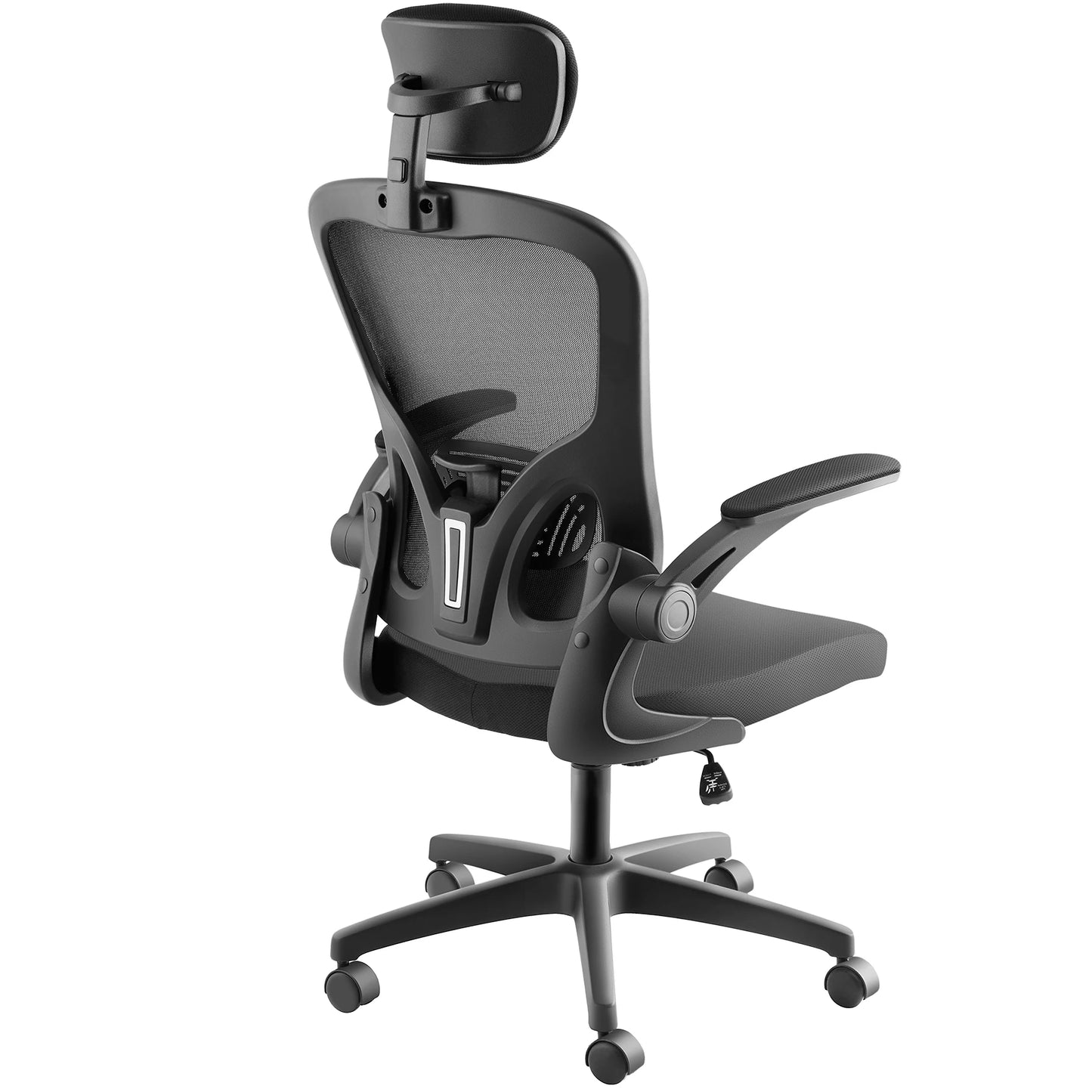 Tectake Ergonomic Arges office chair with adjustable headrest | 360 ° swivel office chair with comfortable padding | Ergonomic backrest with adjustable headrest | Height adjustable lumbar support