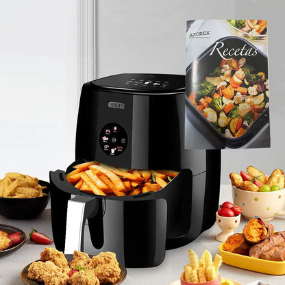 5.5L 1350W touch screen 6 programs 80-200 black air fryer