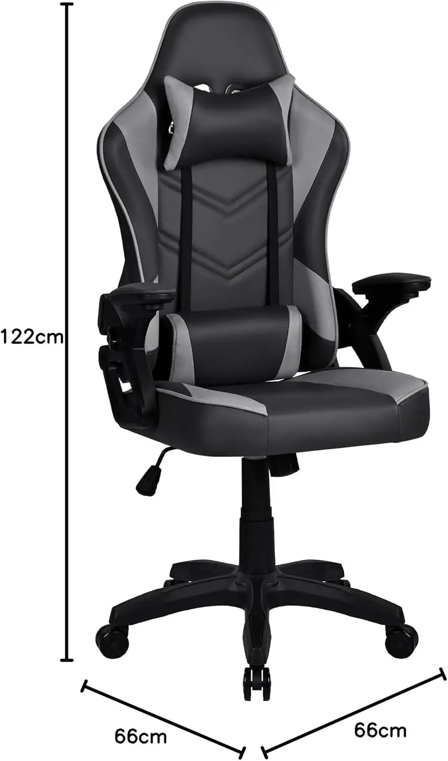 T-lovendo Professional Gaming Chair, Ergonomic, Breathable Fabric Anti-smudge, Flip Armrest for Adults Adjustable height and reclining backrest