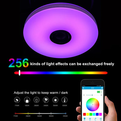 Modern RGB LED Ceiling Lights Home lighting 36W 72W APP bluetooth Music Light Bedroom Lamps Smart Ceiling Lamp+Remote Control