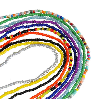 10 Pcs Elastic Waist Bead Chains African Belly Beads Colorful Beach Bikini Body Belly Chain Elastic Jewelry for Women Girls