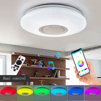 Modern Bluetooth Audio Led Ceiling Light For Living Room Decoration Lighting, With Music Dimmable Home Decoration Bedroom Lights