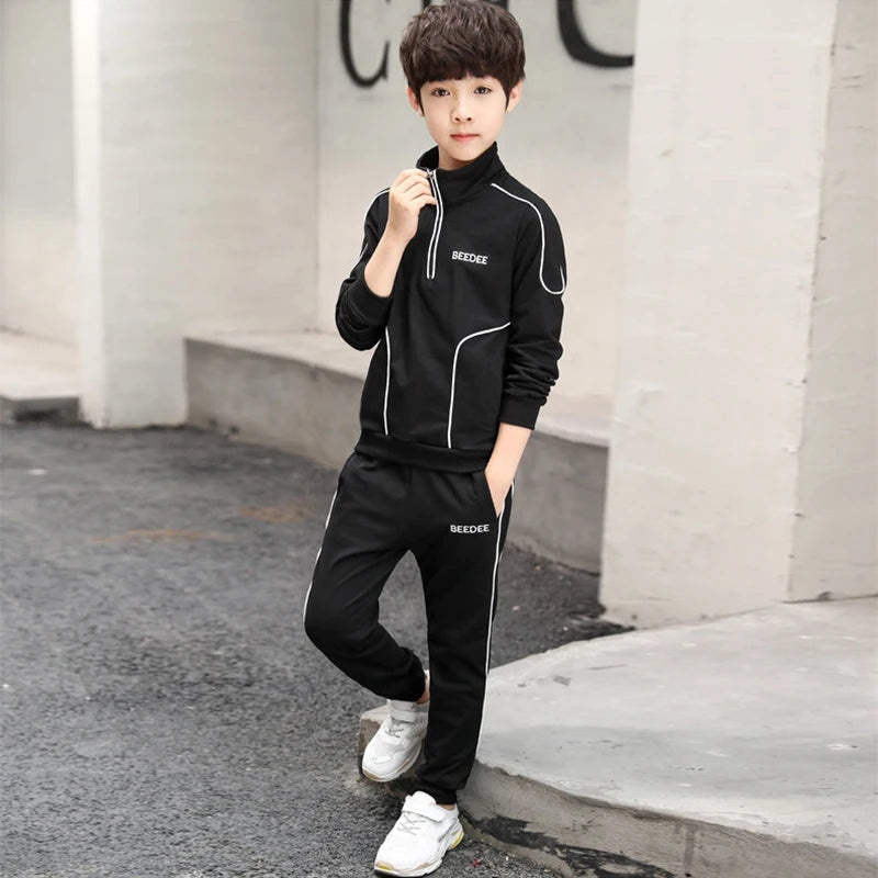 Spring Autumn Teenager Boys Clothing Sets Child Fashion Letter Sweatshirt + Pants 2Pcs Kids Tracksuit 4 5 6 7 8 9 10 11 12 Years