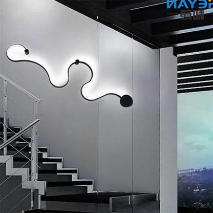 Modern Aluminium Ceiling Lights Living Room Corridor Aisle Plafonnier Iluminacion Luster Luminaria Lamparas White Black Fixtures