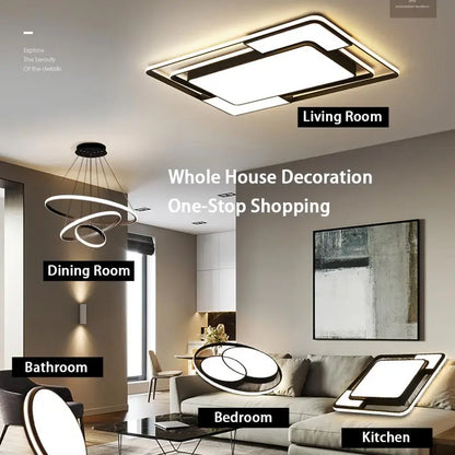 Smart LED Ceiling Light for Living Room Bedroom Kitchen Bathroom Dining Room Modern Home Lighting Voice Control Remote Control