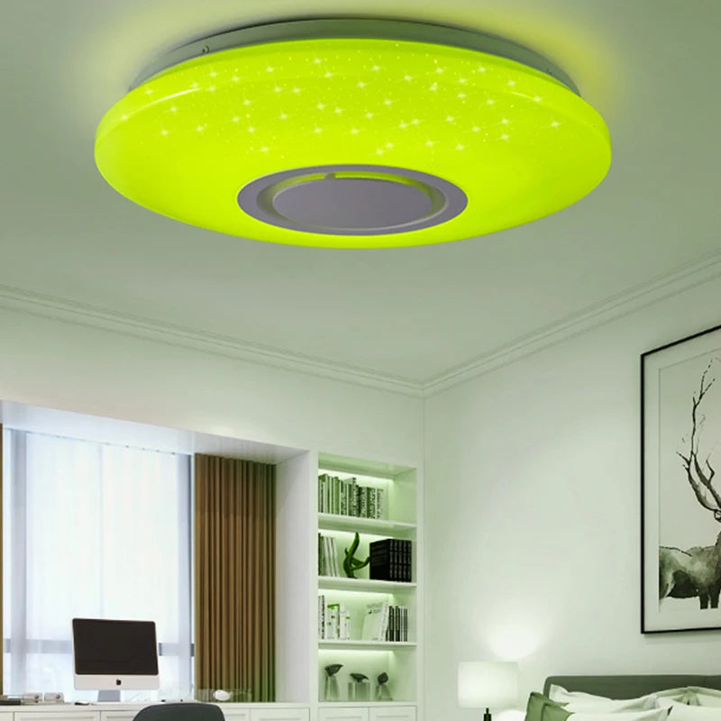 Modern Bluetooth Audio Led Ceiling Light For Living Room Decoration Lighting, With Music Dimmable Home Decoration Bedroom Lights