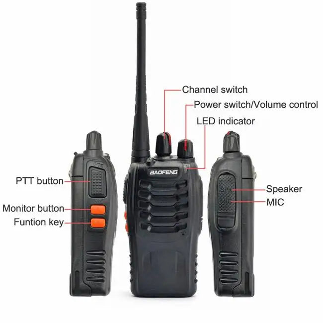 2Pcs/Lot Baofeng BF-888S Walkie Talkie Two-way Radio Set BF 888s UHF 400-470MHz 16CH Walkie-talkie Radios Transceiver