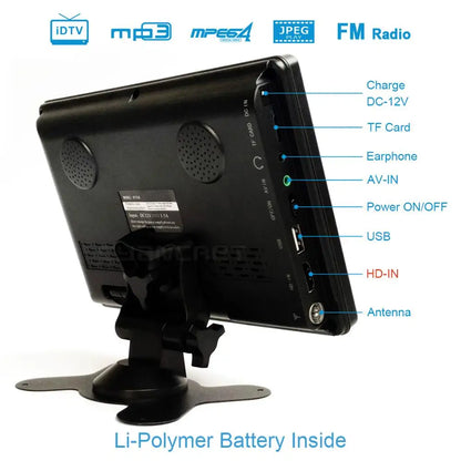 LEADSTAR D768 7 inch Portable TV DVB-T2 ATSC ISDB-T tdt Digital and Analog mini small Car TV Television Support USB TF H.265 AC3