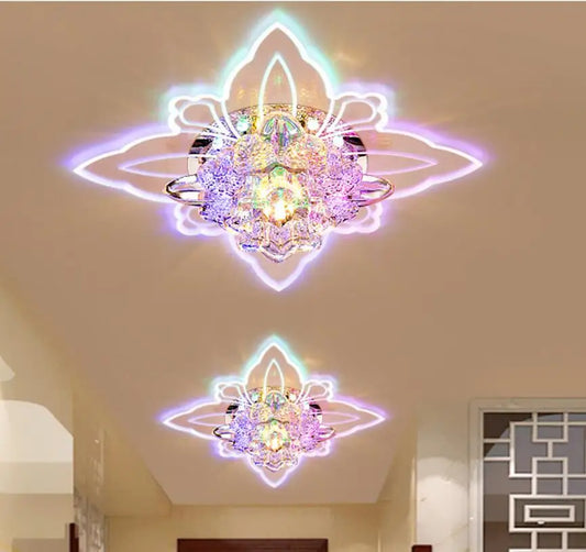 Modern Butterfly Hallway Crystal LED Ceiling Light Corridor Mirror Ceiling Lamp Colorful Aisle Veranda Lighting