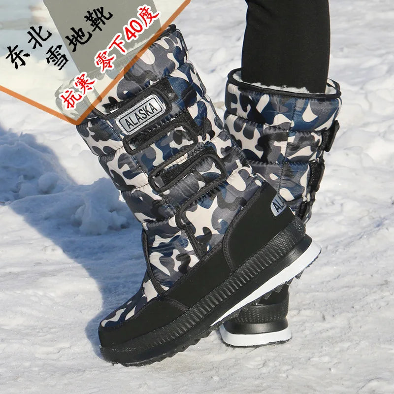 Men Snow Boots Platform Snow Boots For Men Thick Plush Waterproof Slip Resistant Winter Mens Shoes Plus size 36 -  47  2023 New