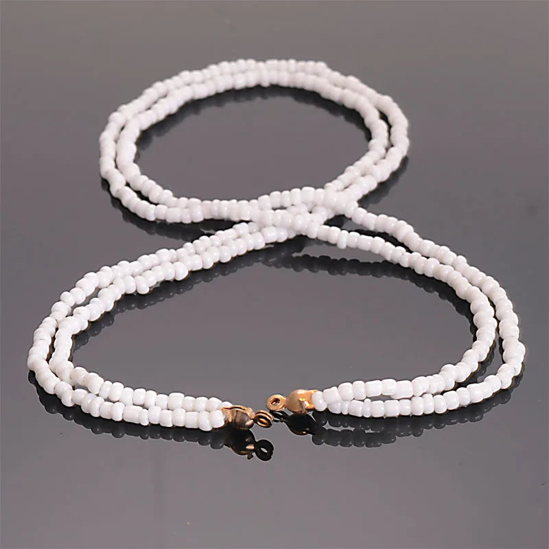 2 Pcs 33 CM Pure Handmade Beaded Glass Seedbeads Links Chains Connectors For Diy Jewelry Making