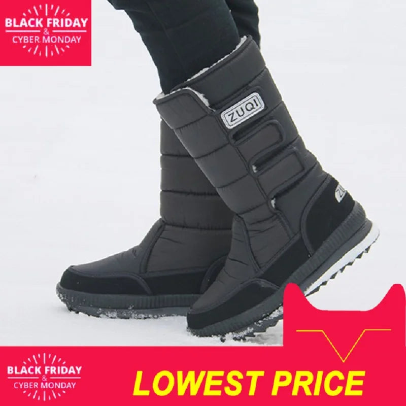 Men Snow Boots Platform Snow Boots For Men Thick Plush Waterproof Slip Resistant Winter Mens Shoes Plus size 36 -  47  2023 New