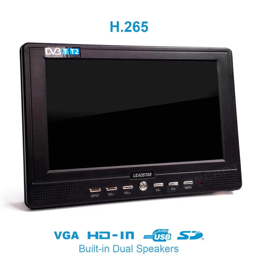 LEADSTAR D768 7 inch Portable TV DVB-T2 ATSC ISDB-T tdt Digital and Analog mini small Car TV Television Support USB TF H.265 AC3