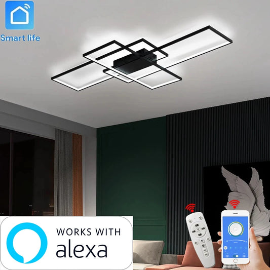 Alexa Smart Home Modern Led ceiling lights for livingroom bedroom lustre Led ceiling light White/Black led Ceiling Lamp fixture