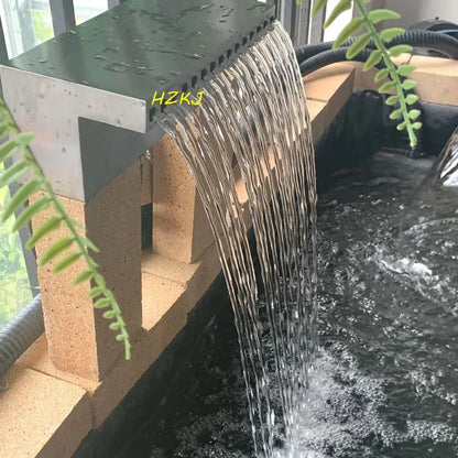 Stainless steel swimming pool waterfall fountain courtyard fish pond water curtain wall landscaping water bead waterfall