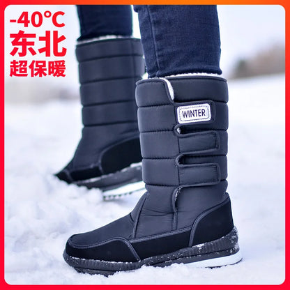 Men Snow Boots Platform Snow Boots For Men Thick Plush Waterproof Slip Resistant Winter Mens Shoes Plus size 36 -  47  2023 New