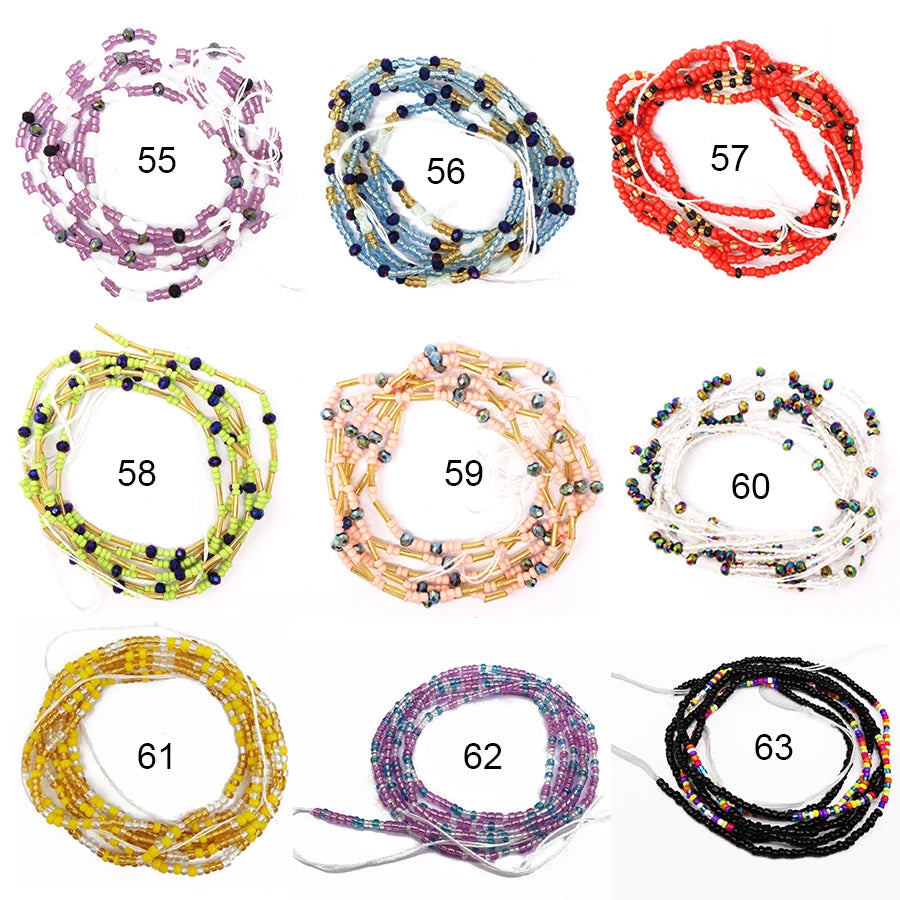 cotton string waist chain tie on  45 inch Belly chian waist beads for women body jewelry