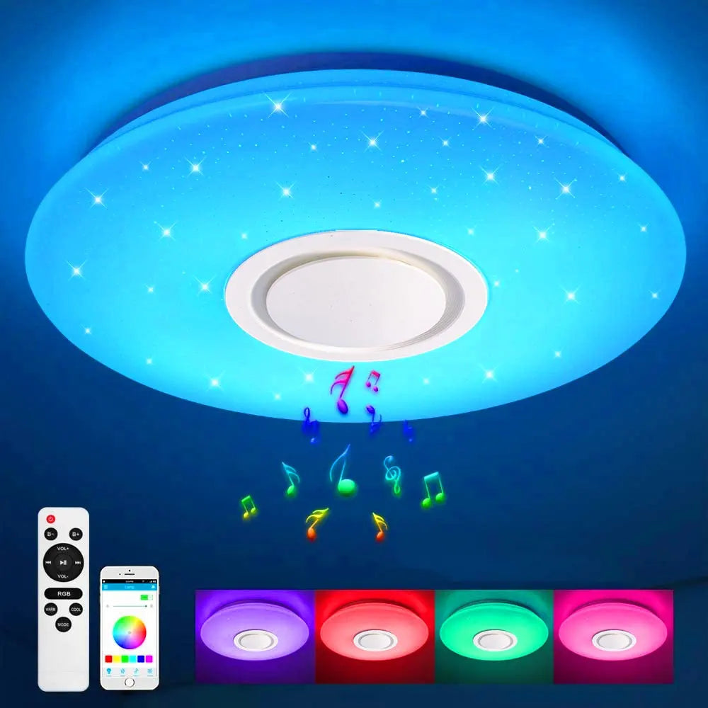 Modern Bluetooth Audio Led Ceiling Light For Living Room Decoration Lighting, With Music Dimmable Home Decoration Bedroom Lights