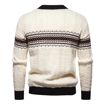 Autumn and Winter New Warm Sweaters Men's Knitted Thick Sweater Round Neck Fashionable Casual Pullover Harajuku Sweater