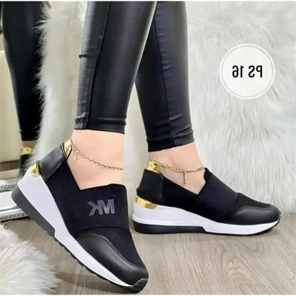 Zapatos De Mujer New Style Big Size Sports Shoes Women 2024 New Wedge Elastic Casual Single Shoe Lazy Shoes Zapatillas Mujer