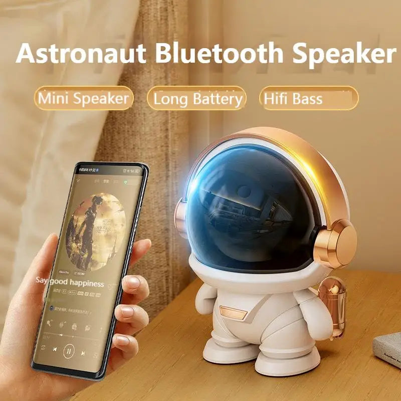 LED Mini Smart Astronaut Bluetooth Speaker Hifi Sound Box Portable Stereo Audio In Mic home decorative Gifts for children 2024