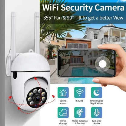 6MP WIFI Wireless Security Monitor Camera 4X Zoom Indoor Surveillance Human Tracking Two-way Audio Cameras Color Night Vision