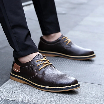 Men Oxfords Genuine Leather Dress Shoes Brogue Lace Up Italian Mens Casual Shoes Luxury Brand Moccasins Loafers Plus Size 38-48