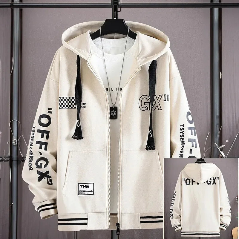 S-6XL Black Oversized Hooded Jacket Men's Baseball Jacket Autumn Winter High Quality Cotton Hoodie Top Harajuku Men's Clothing