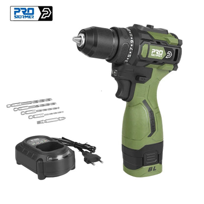 17V Brushless Electric Drill 55NM Cordless Driller Mini  Screwdriver Li-ion Battery 5pcs Bit Power Drill By PROSTORMER