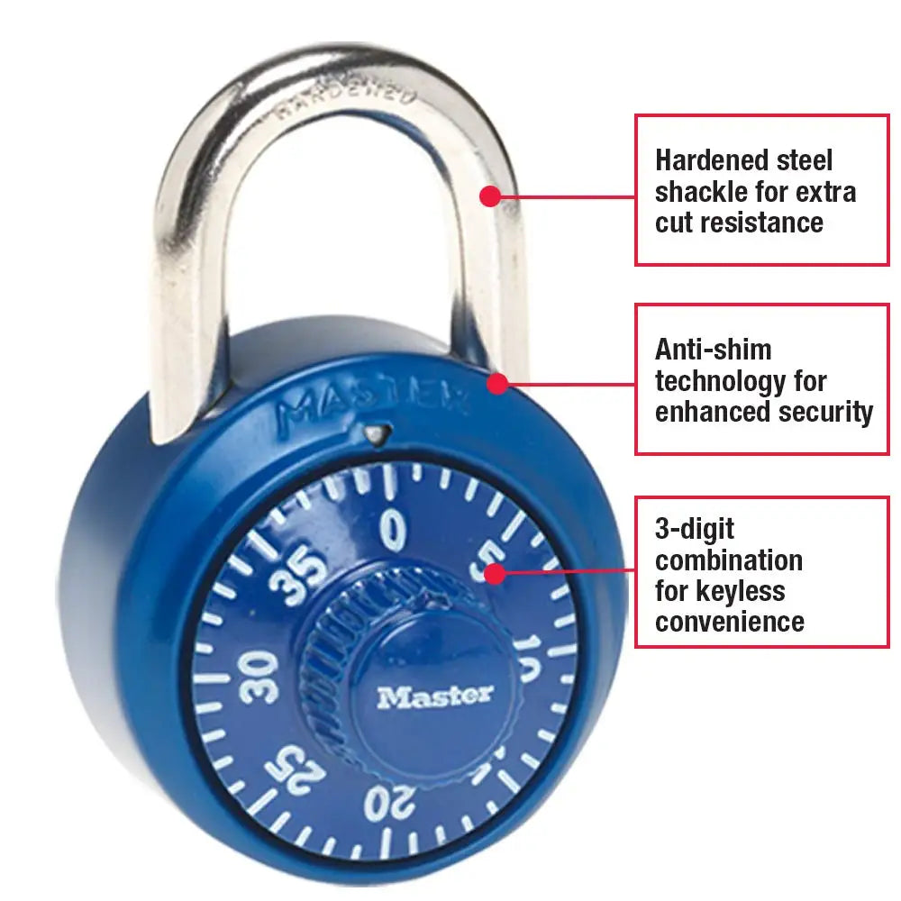 Master Lock 1530DCM Combination Locker Rotate Password Lock Combination Padlock Rotation Lock for Gym and School Lockers Color