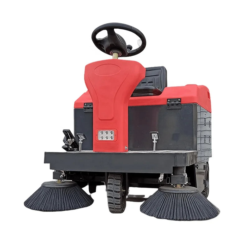 Industrial Ride On Battery Powered Farm Sweeper Large Park Road Cleaner Cold Water Machine