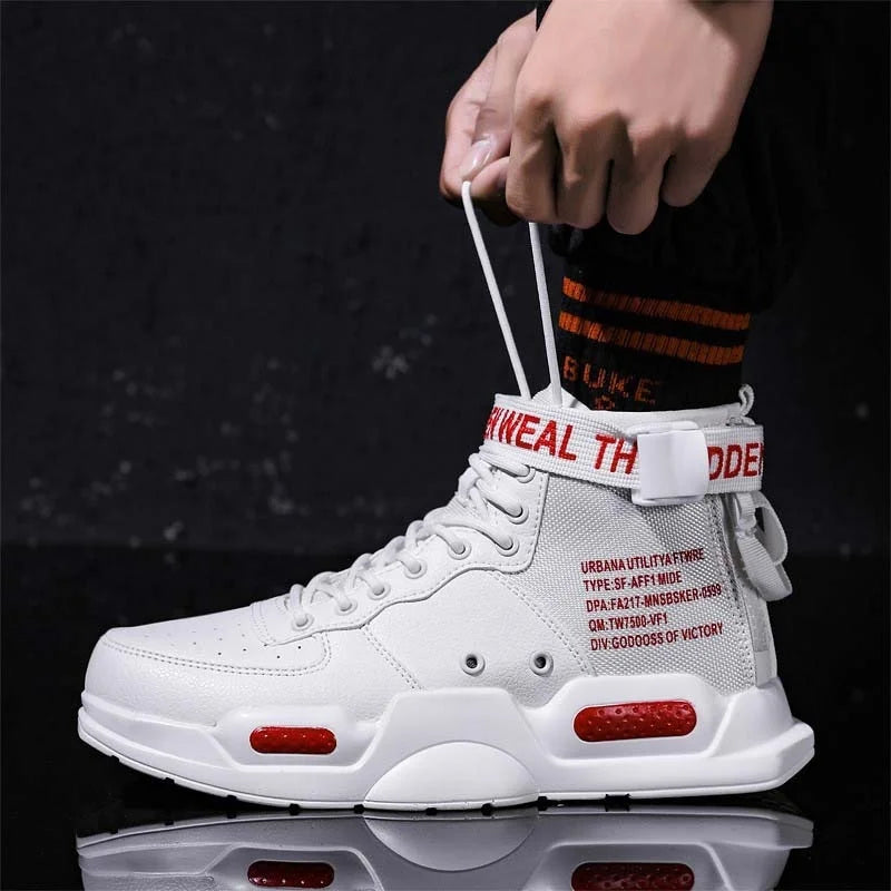 Brand Mens Casual Sneakers High-tops Sneakers Trendy Boys Basketball Sports Tennis Shoes Outdoor Off-road Shoes Couple Sneakers