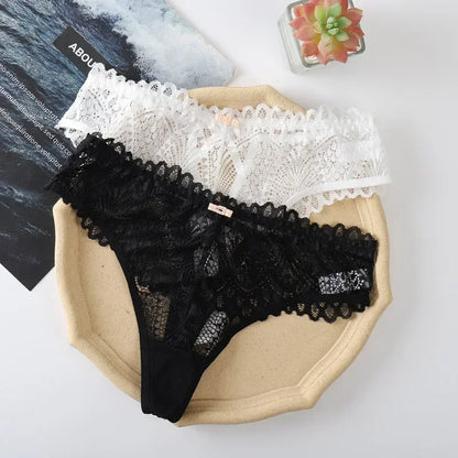 Women's Lace Thongs Lingerie Intimates Woman T-back Soft T-panties Designed Tangas Mujer Sexy String Panties Thongs Women Sexy