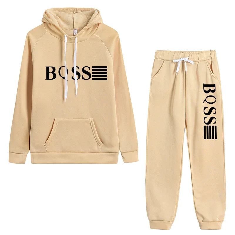 New Womens Tracksuit Printing Hooded Sweatshirt Suit High Quality Casual Jogging Outfits Clothing Pullover Lady Sport Pant Sets