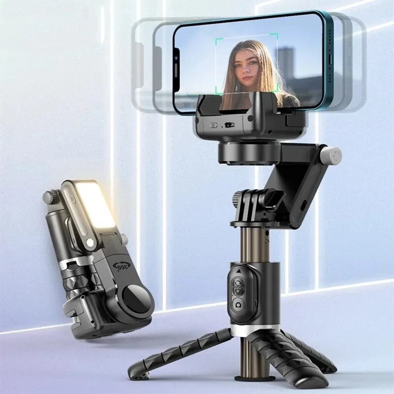 FANGTUOSI 360 Rotation Gimbal,Selfie Stick Tripod With Shutter Fill Light Following Shooting,Stabilizer for Smartphone Live/Vlog