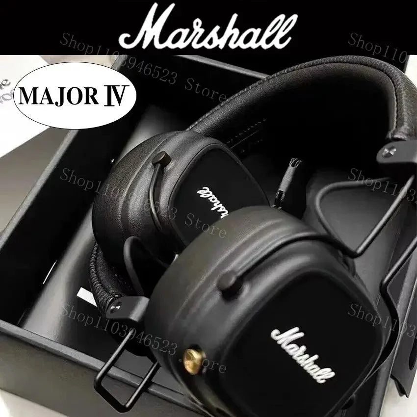 Marshall Major IV 4 Wireless Bluetooth Headphones with Deep Bass Foldable Pop Rock Retro Music Microphone Headset