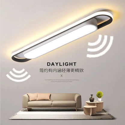 Living room, bedroom, study, human body sensing rectangular LED ceiling light, minimalist modern light, long strip, creative bal