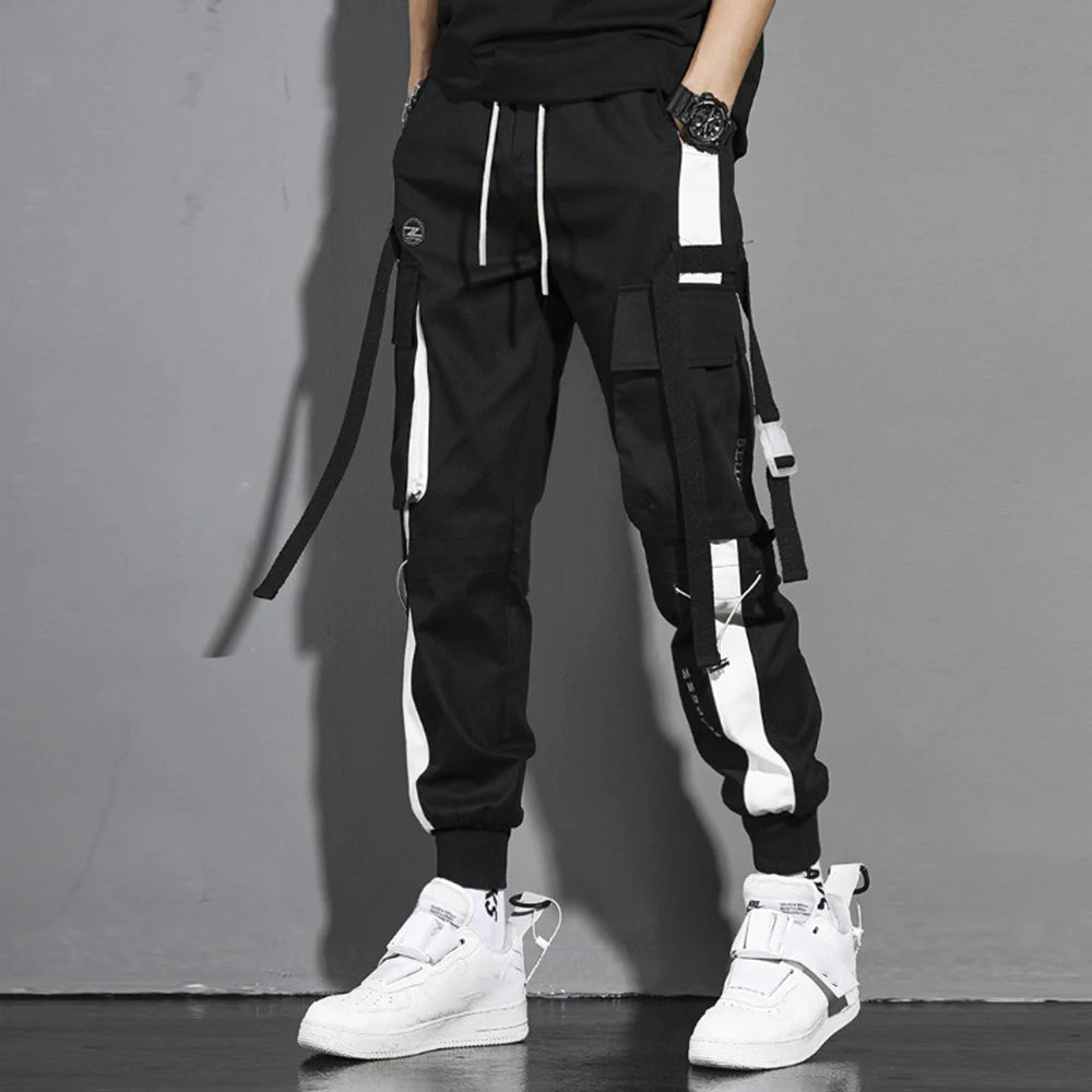 New 2024 Men Casual Trouser Streetwear High Waist Cargo Pants Joggers Versatile Hip Hop Harem Pants Casual Male Trousers