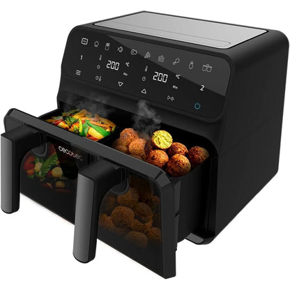 Cecotec Cecofry Advance 9000 Window 9L oil free air fryer digital Dietetics with movable partition wall dual temperature Window and perfecccook technology