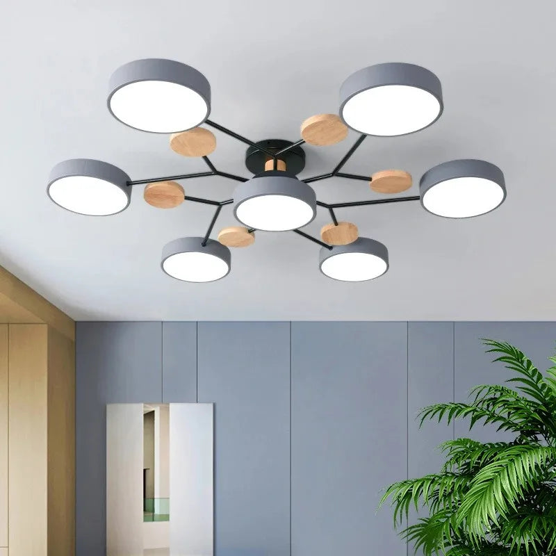 IRALAN Modern Ceiling pendant lamp three-color dimming macaron color ceiling pendant chandelier Lamps for room kitchen office