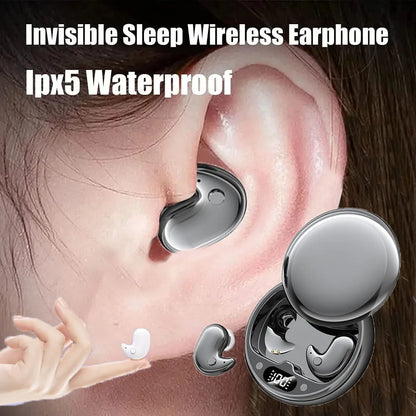 Mini Sleep Earbuds Wireless Sports Headphones Invisible HiFi Stereo ENC Noise Reduction Waterproof Perfect for Night Time Listening